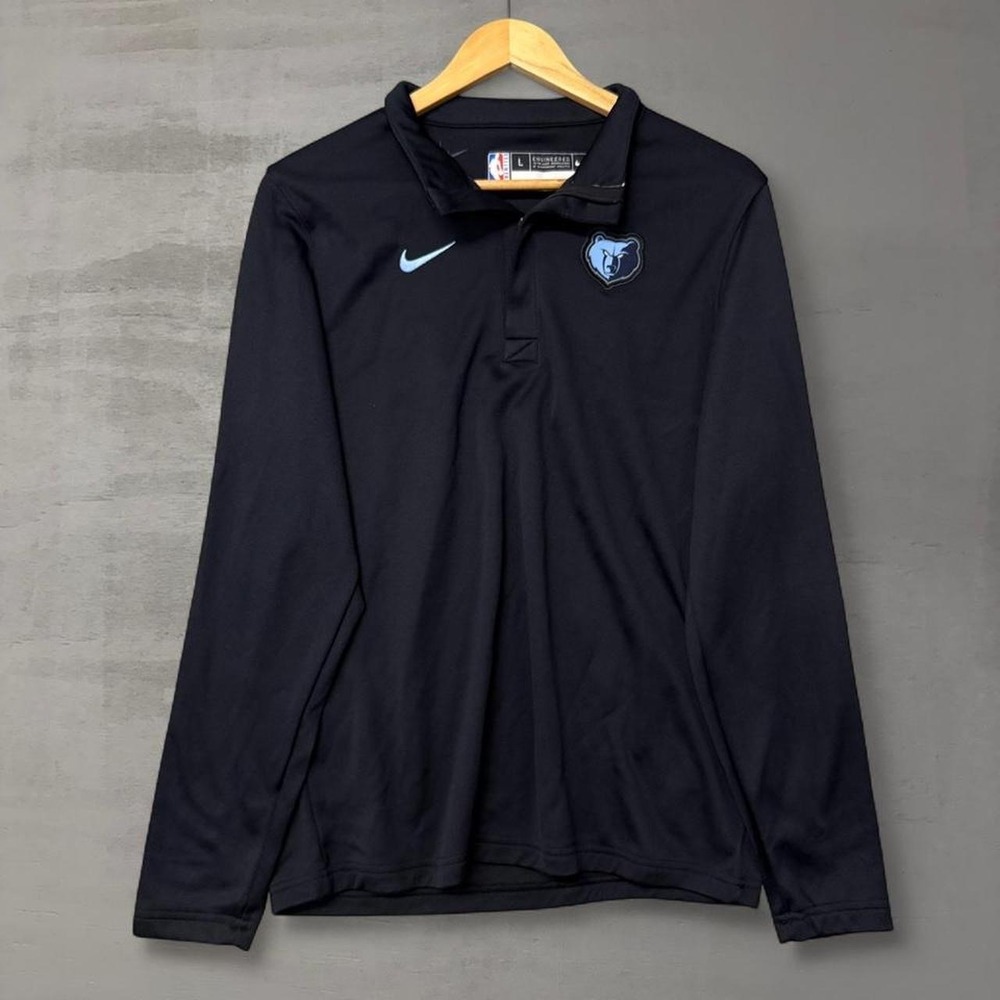 Nike Memphis Grizzlies NBA Quarter Zip Pullover Jacket Black Dri-Fit Large